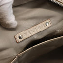 CELINE Boston Bag Leather White Silver Auth ka2783-19