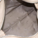 CELINE Boston Bag Leather White Silver Auth ka2783-11