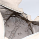 CELINE Boston Bag Leather White Silver Auth ka2783-20