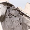 CELINE Boston Bag Leather White Silver Auth ka2783-21