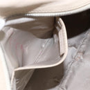 CELINE Boston Bag Leather White Silver Auth ka2783-22