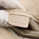 CELINE Boston Bag Leather White Silver Auth ka2783-12