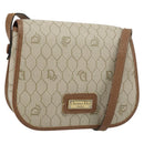 Christian Dior Honeycomb Canvas Shoulder Bag PVC Beige Gold Auth ka2785-1