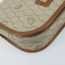 Christian Dior Honeycomb Canvas Shoulder Bag PVC Beige Gold Auth ka2785-11
