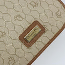 Christian Dior Honeycomb Canvas Shoulder Bag PVC Beige Gold Auth ka2785-14