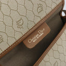 Christian Dior Honeycomb Canvas Shoulder Bag PVC Beige Gold Auth ka2785-16