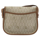 Christian Dior Honeycomb Canvas Shoulder Bag PVC Beige Gold Auth ka2785-3
