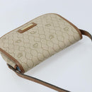 Christian Dior Honeycomb Canvas Shoulder Bag PVC Beige Gold Auth ka2785-6