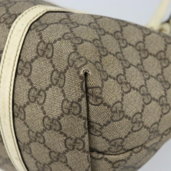 GUCCI GG Supreme Tote Bag PVC Beige Gold 197953 Auth ka2787