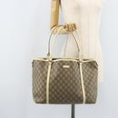 GUCCI GG Supreme Tote Bag PVC Beige Gold 197953 Auth ka2787-21