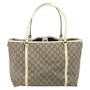GUCCI GG Supreme Tote Bag PVC Beige Gold 197953 Auth ka2787-3