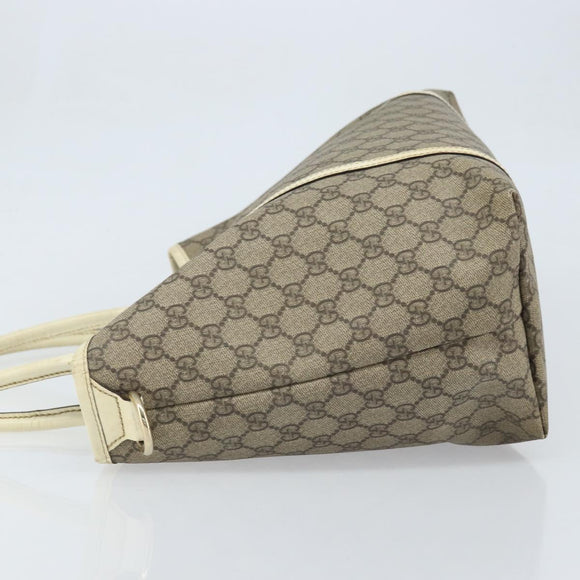 GUCCI GG Supreme Tote Bag PVC Beige Gold 197953 Auth ka2787