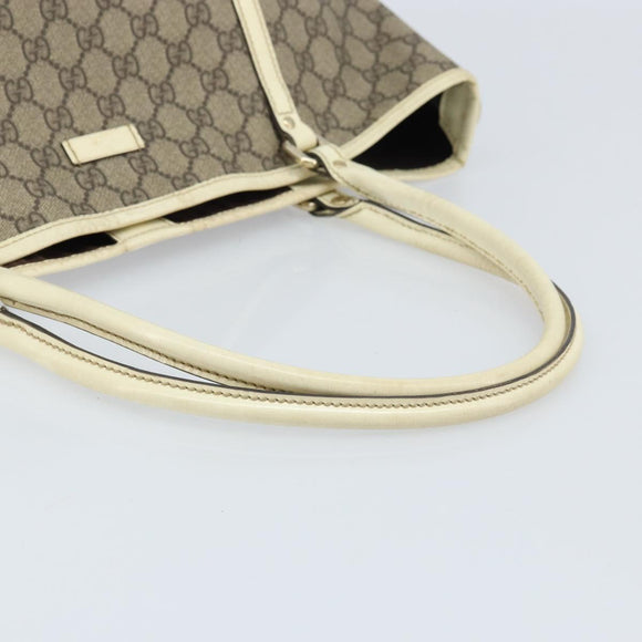 GUCCI GG Supreme Tote Bag PVC Beige Gold 197953 Auth ka2787