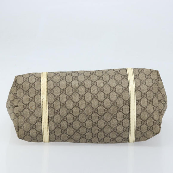GUCCI GG Supreme Tote Bag PVC Beige Gold 197953 Auth ka2787