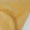 LOUIS VUITTON Monogram Vernis Houston Hand Bag Beige M91004 LV Auth ka279-14