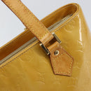 LOUIS VUITTON Monogram Vernis Houston Hand Bag Beige M91004 LV Auth ka279-9