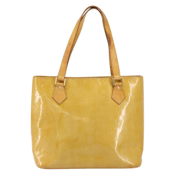 LOUIS VUITTON Monogram Vernis Houston Hand Bag Beige M91004 LV Auth ka279