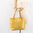 LOUIS VUITTON Monogram Vernis Houston Hand Bag Beige M91004 LV Auth ka279-24