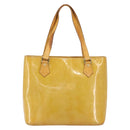 LOUIS VUITTON Monogram Vernis Houston Hand Bag Beige M91004 LV Auth ka279-2