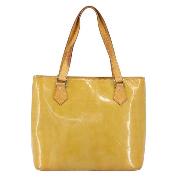LOUIS VUITTON Monogram Vernis Houston Hand Bag Beige M91004 LV Auth ka279