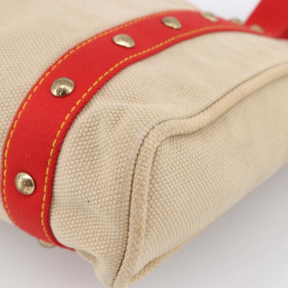 LOUIS VUITTON Antigua Cabas MM Tote Bag Canvas Beige Red M40035 LV Auth ka2790
