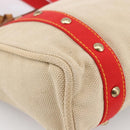 LOUIS VUITTON Antigua Cabas MM Tote Bag Canvas Beige Red M40035 LV Auth ka2790-14