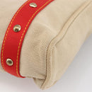 LOUIS VUITTON Antigua Cabas MM Tote Bag Canvas Beige Red M40035 LV Auth ka2790-15
