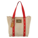 LOUIS VUITTON Antigua Cabas MM Tote Bag Canvas Beige Red M40035 LV Auth ka2790-13
