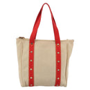 LOUIS VUITTON Antigua Cabas MM Tote Bag Canvas Beige Red M40035 LV Auth ka2790-2