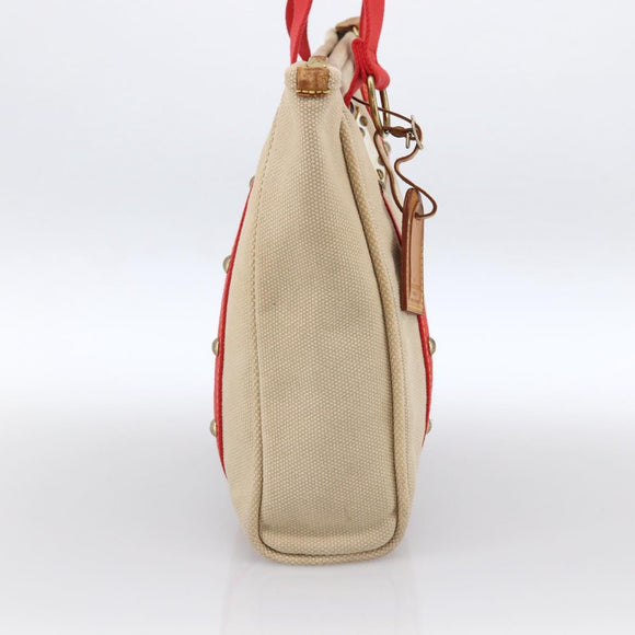 LOUIS VUITTON Antigua Cabas MM Tote Bag Canvas Beige Red M40035 LV Auth ka2790