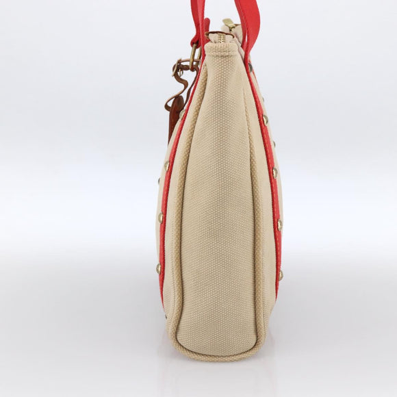 LOUIS VUITTON Antigua Cabas MM Tote Bag Canvas Beige Red M40035 LV Auth ka2790