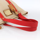 LOUIS VUITTON Antigua Cabas MM Tote Bag Canvas Beige Red M40035 LV Auth ka2790-7