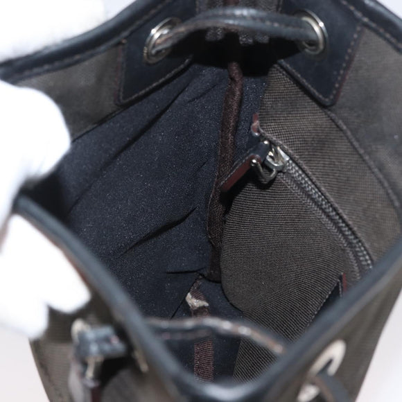 PRADA Shoulder Bag Canvas Brown Silver Auth ka2796