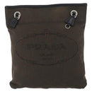 PRADA Shoulder Bag Canvas Brown Silver Auth ka2796-13