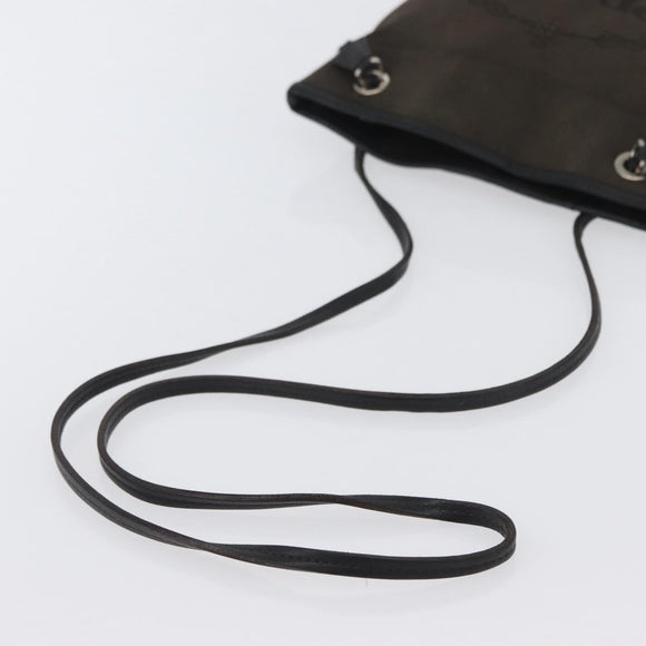 PRADA Shoulder Bag Canvas Brown Silver Auth ka2796