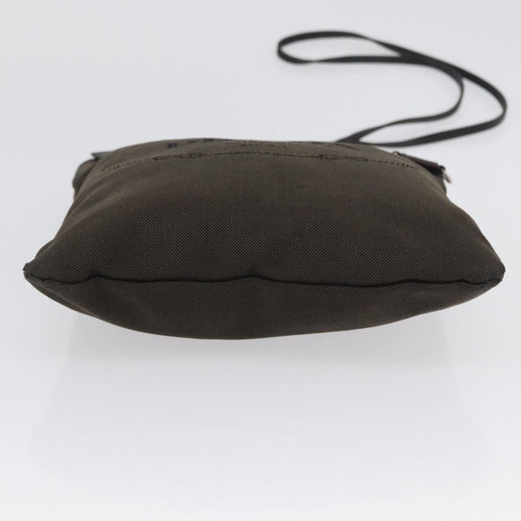 PRADA Shoulder Bag Canvas Brown Silver Auth ka2796