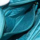 PRADA Ribbon Hand Bag Nylon 2way Light Blue Gold Auth ka2797-23