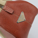 PRADA Tote Bag Canvas Beige Silver Auth ka2799-18