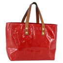 LOUIS VUITTON Monogram Vernis Reade PM Hand Bag Red Rouge M91088 LV Auth ka280-1