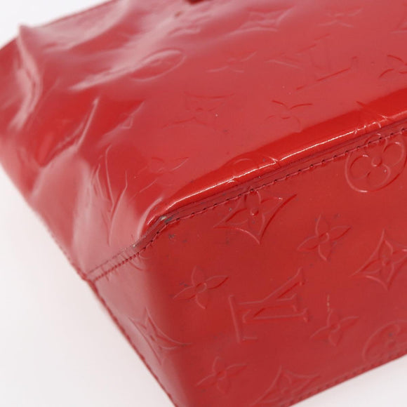 LOUIS VUITTON Monogram Vernis Reade PM Hand Bag Red Rouge M91088 LV Auth ka280
