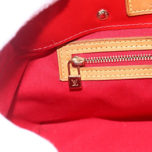 LOUIS VUITTON Monogram Vernis Reade PM Hand Bag Red Rouge M91088 LV Auth ka280