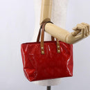 LOUIS VUITTON Monogram Vernis Reade PM Hand Bag Red Rouge M91088 LV Auth ka280-21