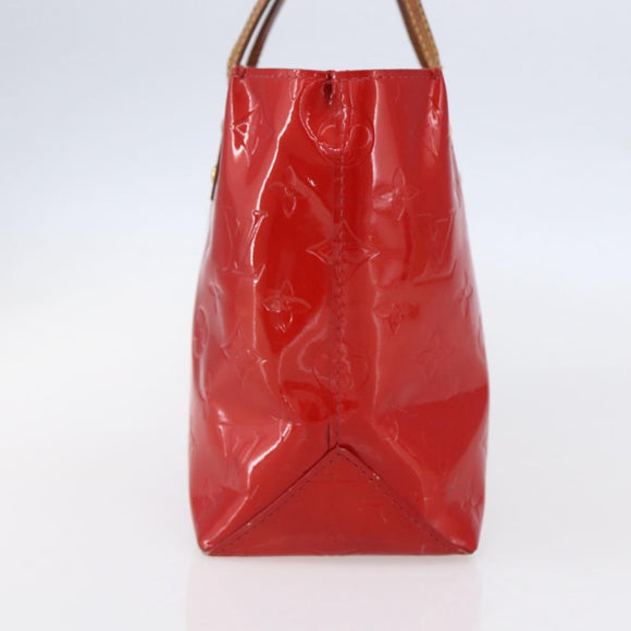LOUIS VUITTON Monogram Vernis Reade PM Hand Bag Red Rouge M91088 LV Auth ka280