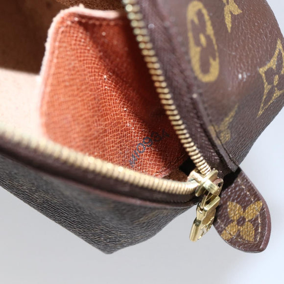 LOUIS VUITTON Monogram Trousse Demi Ronde Cosmetic Pouch M47520 LV Auth ka2800