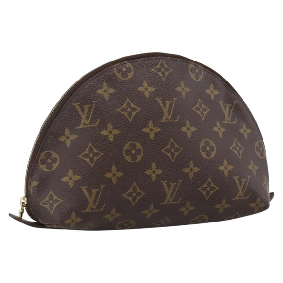 LOUIS VUITTON Monogram Trousse Demi Ronde Cosmetic Pouch M47520 LV Auth ka2800