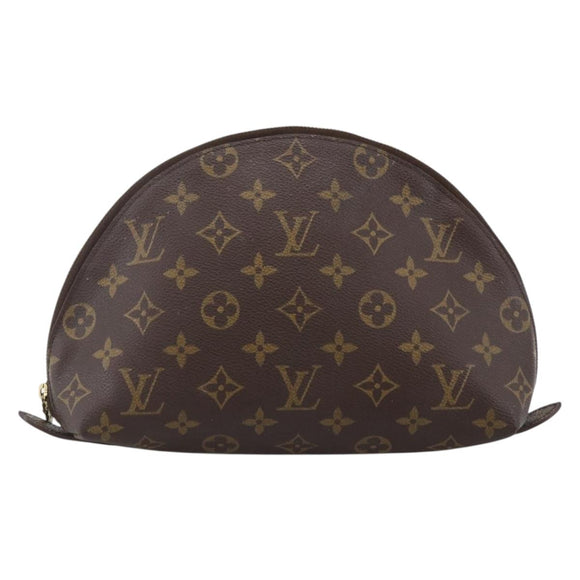 LOUIS VUITTON Monogram Trousse Demi Ronde Cosmetic Pouch M47520 LV Auth ka2800