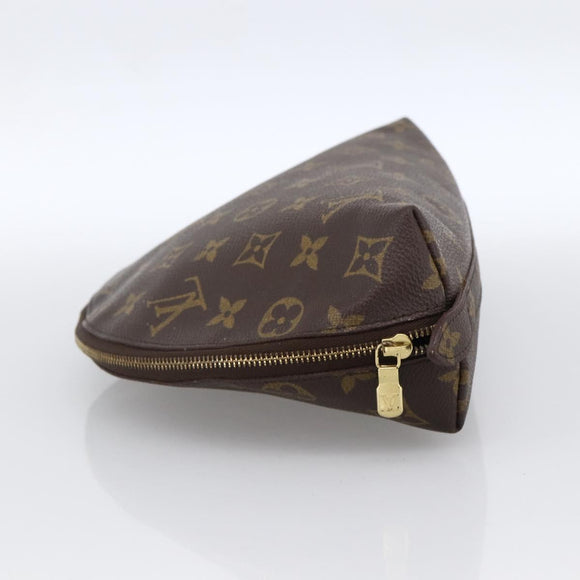 LOUIS VUITTON Monogram Trousse Demi Ronde Cosmetic Pouch M47520 LV Auth ka2800