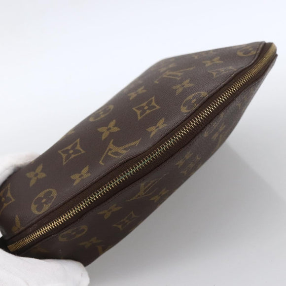 LOUIS VUITTON Monogram Trousse Demi Ronde Cosmetic Pouch M47520 LV Auth ka2800