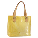 LOUIS VUITTON Monogram Vernis Houston Hand Bag Beige M91004 LV Auth ka2805-1