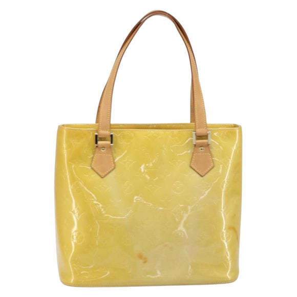 LOUIS VUITTON Monogram Vernis Houston Hand Bag Beige M91004 LV Auth ka2805